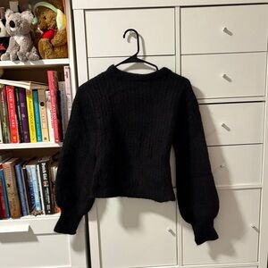 Reformation Black Crew Neck Sweater